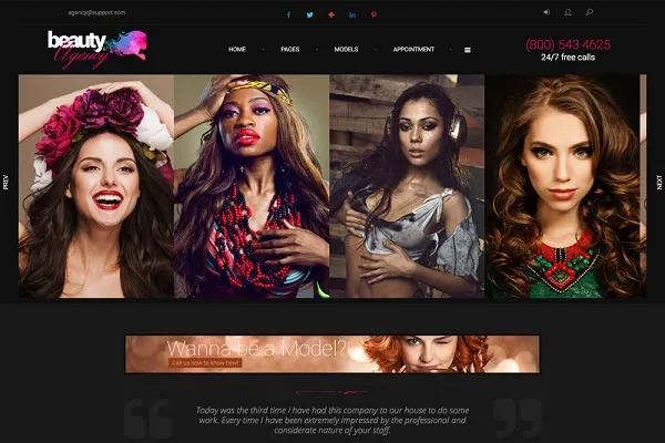 Thiết kế website công ty người mẫu đơn giản, đẹp mắt không thể bỏ qua