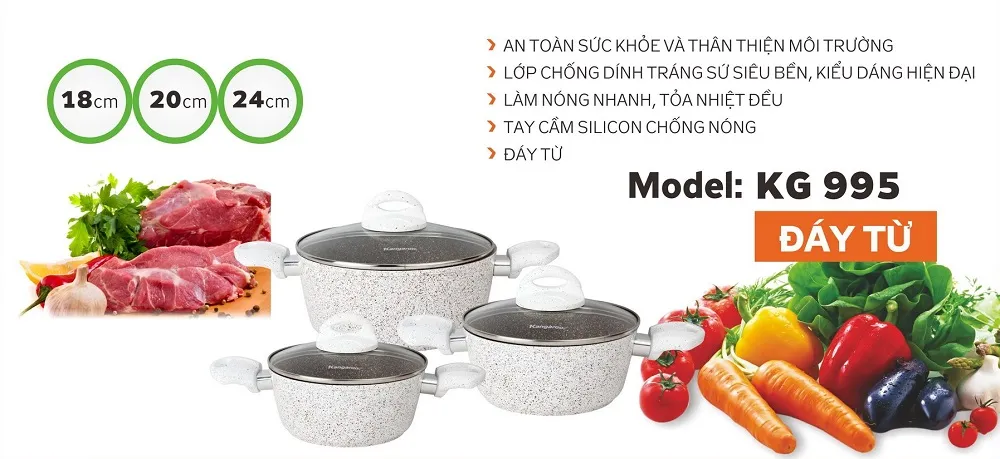 Tổng hợp mẫu bộ nồi đá hoa cương ưa chuộng nhất hiện nay